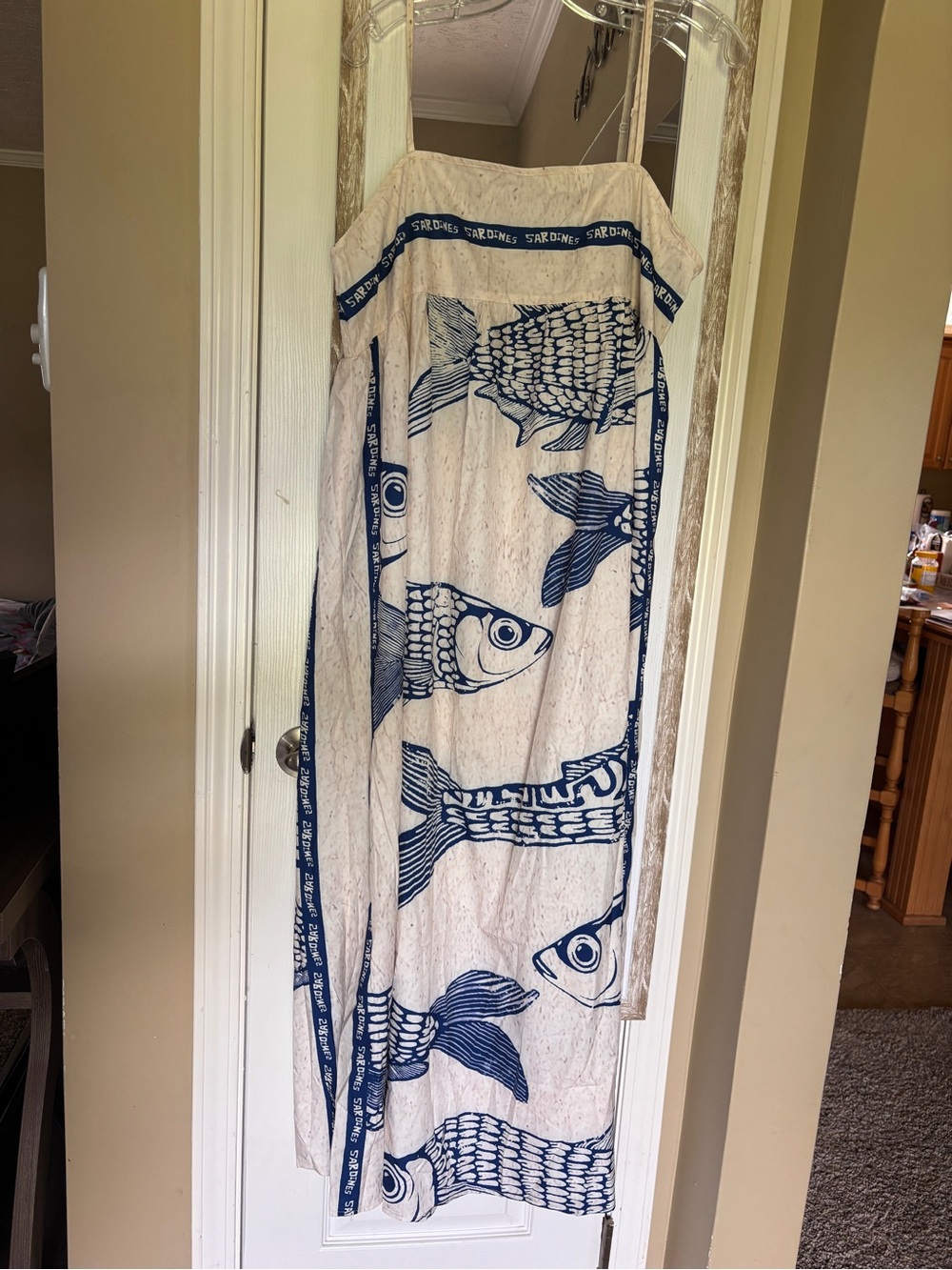 Blue Fish Print Summer Dress